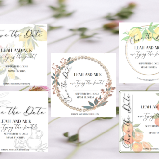Mediterranean Digital Save the Date Wedding Invitations