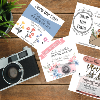 Retro Hippie Digital Save the Dates Wedding Invitations