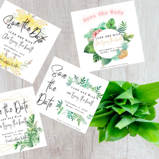 Tropical Digital Save the Date Invitations Made to Order